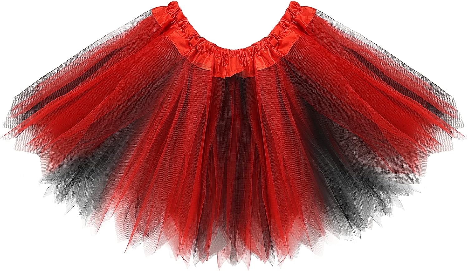 Lusofie Tutu Skirt for Women Adult Classic Elastic 3 Layered Tulle Tutu Skirt Ballet Skirts Princess Dance Skirts Halloween Tutu (Red and Black) - Image 7