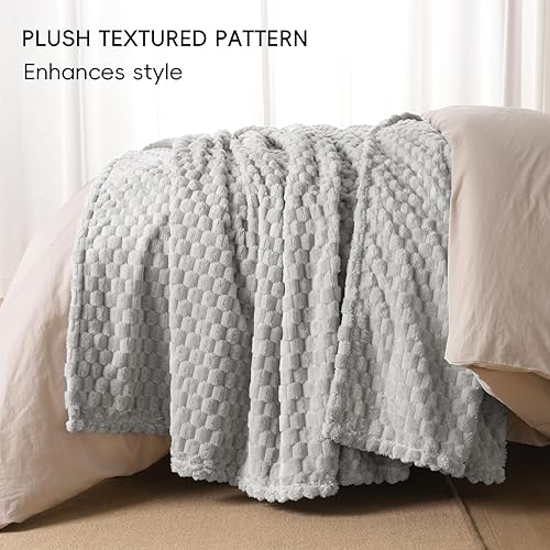 Miniatura 7 de PHF Manta de forro polar de franela ultra suave, tamaño Queen, manta ligera de forro polar jacquard 3D, no se desprende, no hace pelusas, lujosa
