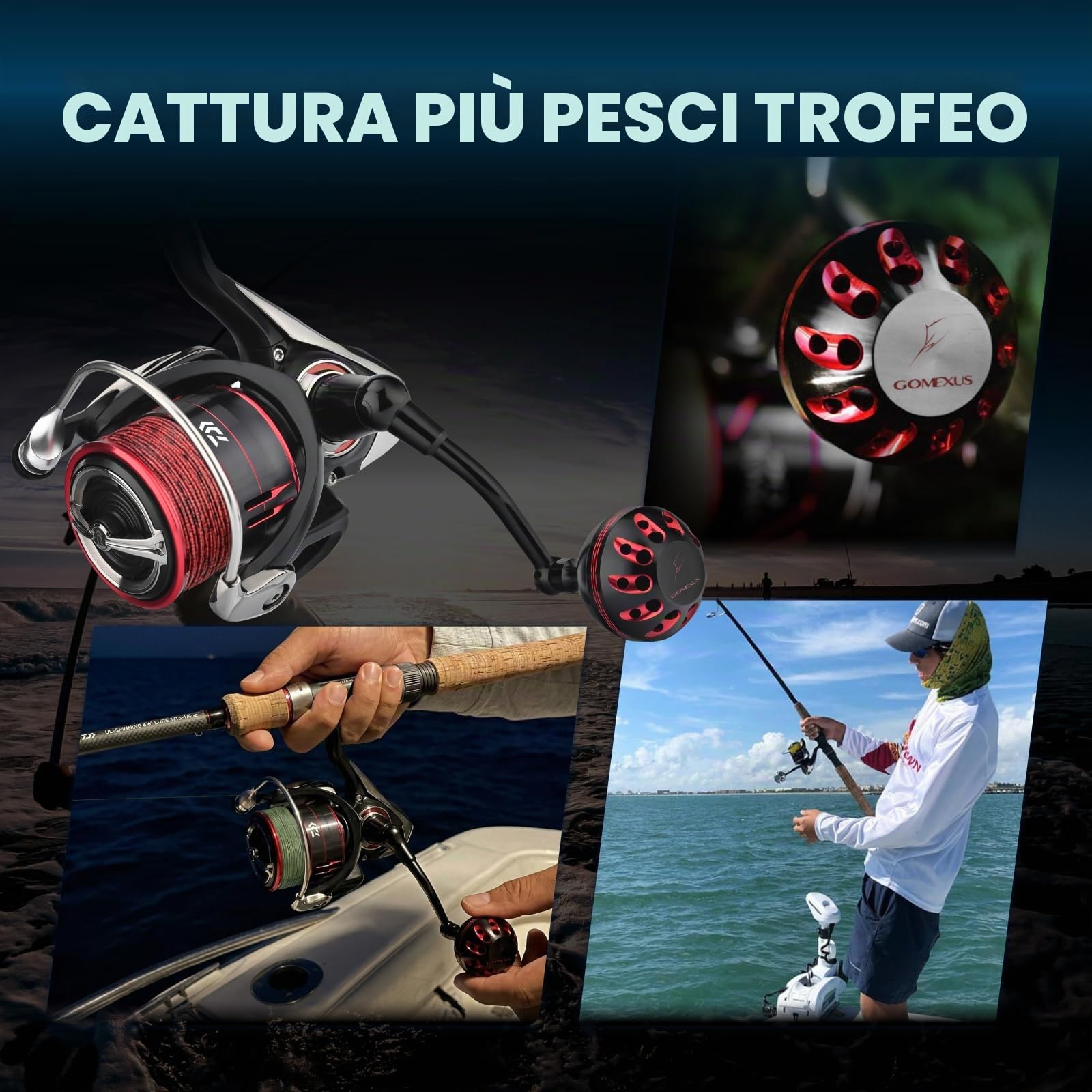 Gomexus Maniglia di Alimentazione in Alluminio per Mulinello da Spinning Daiwa Fuego LT 1000-8000
