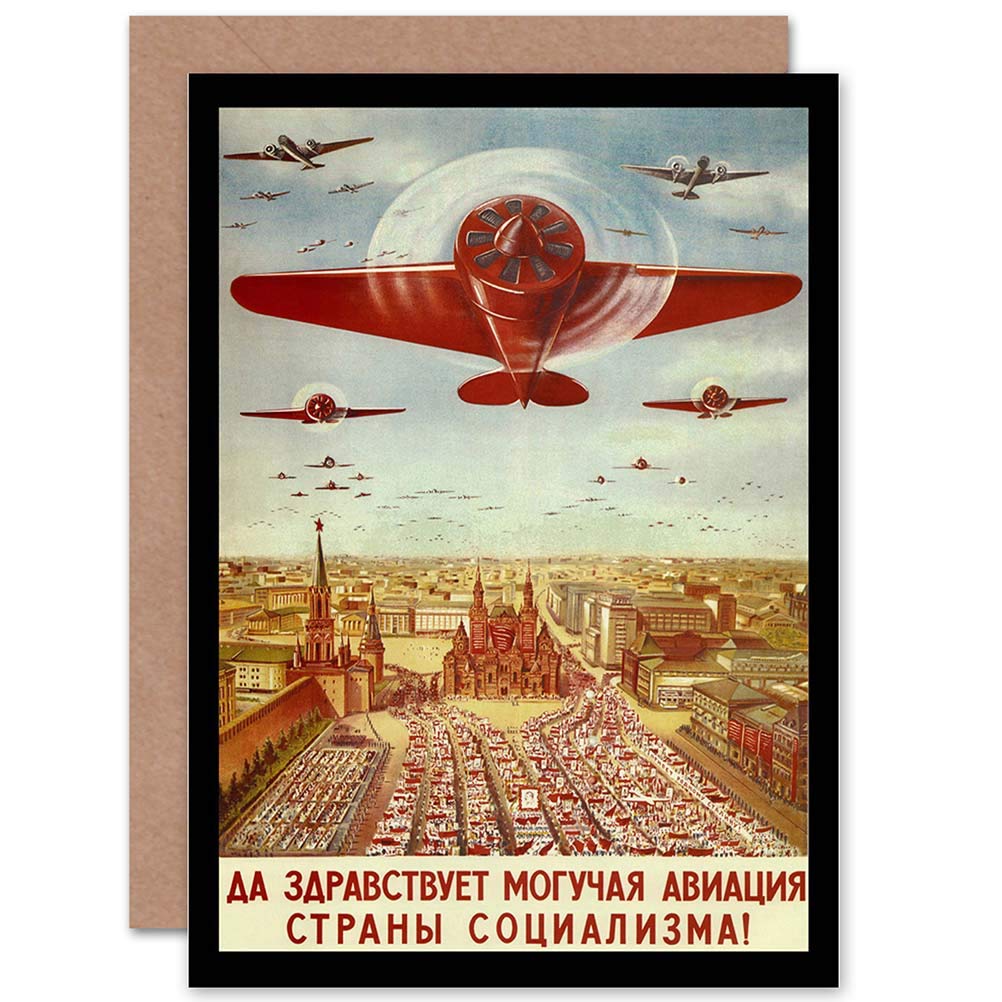Wee Blue Coo Blue Wee Coo Political Military Soviet Union Airforce Communist Greetings Card