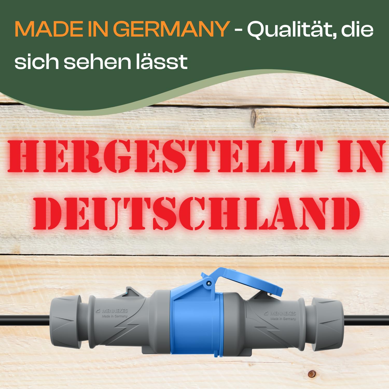 CEE Verlängerungskabel 10m 32A H07RN-F 3x4mm² mit MENNEKES Stecker & Kupplung 230V Kabel Outdoor Verlängerungskabel für Landstromanschluss Wohnmobil Caravan Camping Stromkabel & Werkstatt Industrie