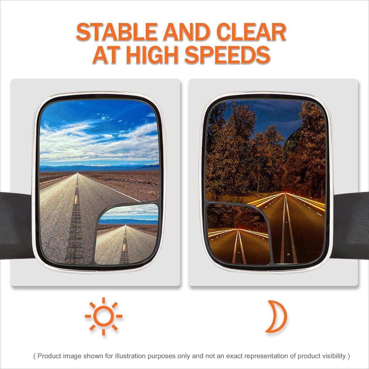 [Pair] Power Tow Towing Mirrors Side Mirrors w/Amber LED Signal Compatible with 94-97 Dodge Ram 1500-3500,Chrome