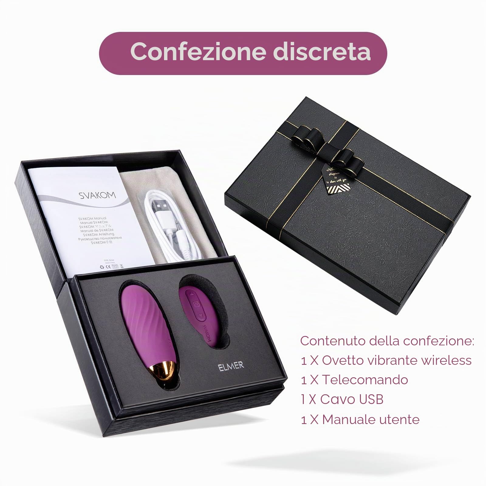 Vibratore Deluxe vibratore uovo con telecomando, set vibrante vibrante per donne clitoride punto G, vibratore anale dildo Sex Toys con 26 modalità, SVAKOM Sex Toy per la donna coppia, giocattolo