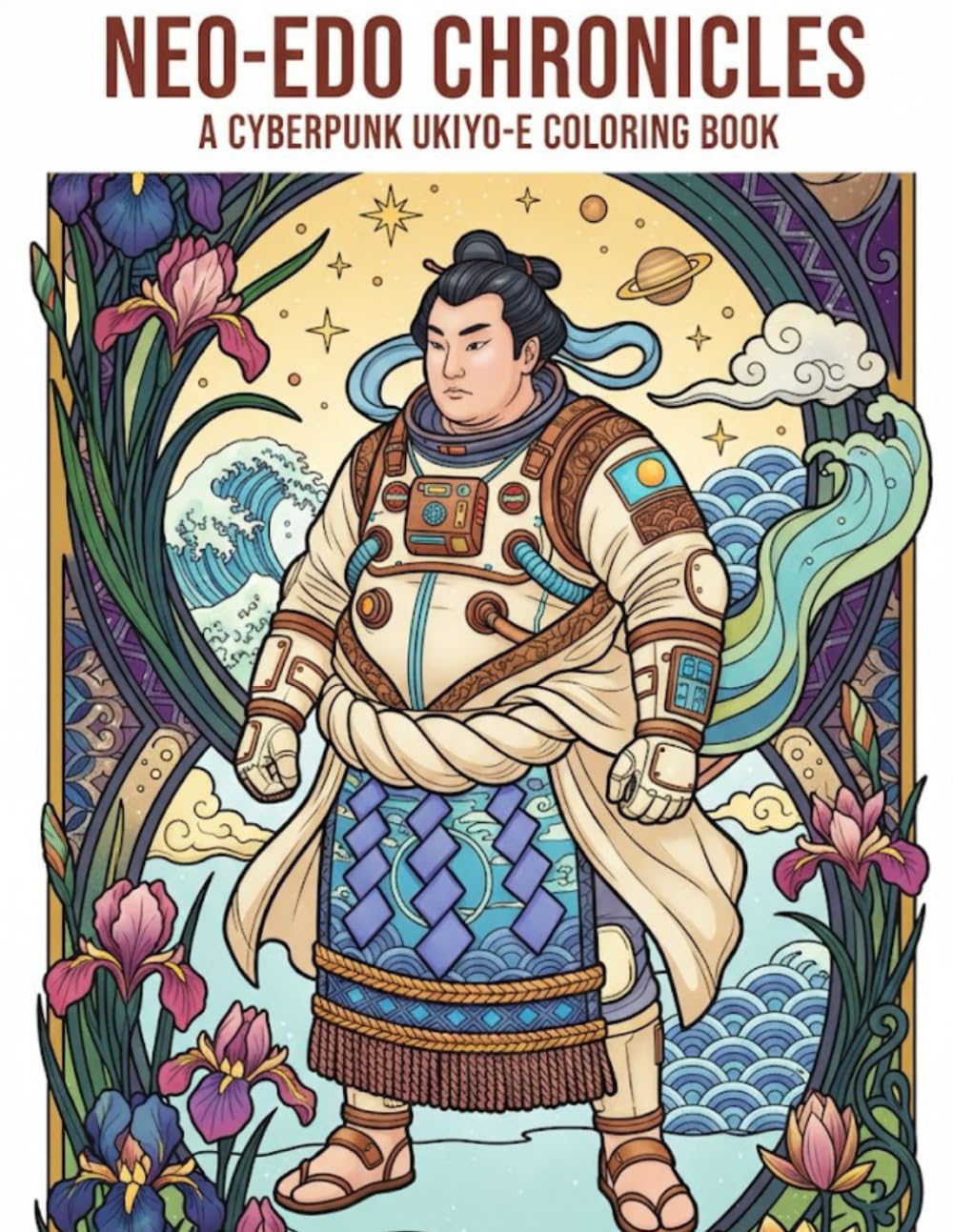 Neo-Edo Chronicles A Cyberpunk Ukiyo-e Coloring Book: Japanese Woodblock Style Illustrations of Samurai Cyborgs, Mecha Geishas, and Futuristic Tokyo Landscapes for Adults