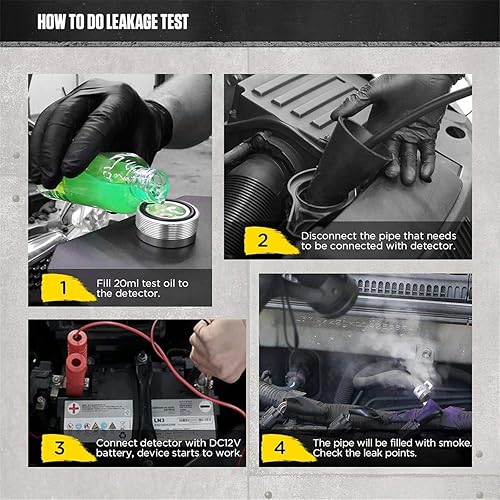 Miniatura 10 de AUTOOL Detector de plomo de la máquina de humo automotriz DC 12V EVAP Probador de diagnóstico de vacío con bomba de aire incorporada para sistema