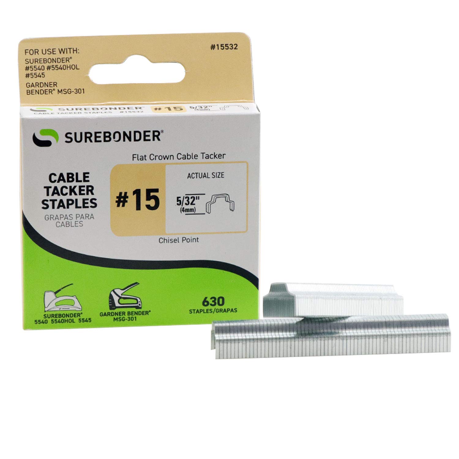 #15 Flat Crown Cable Tacker Staples - 630 ct. — Amazon image 3