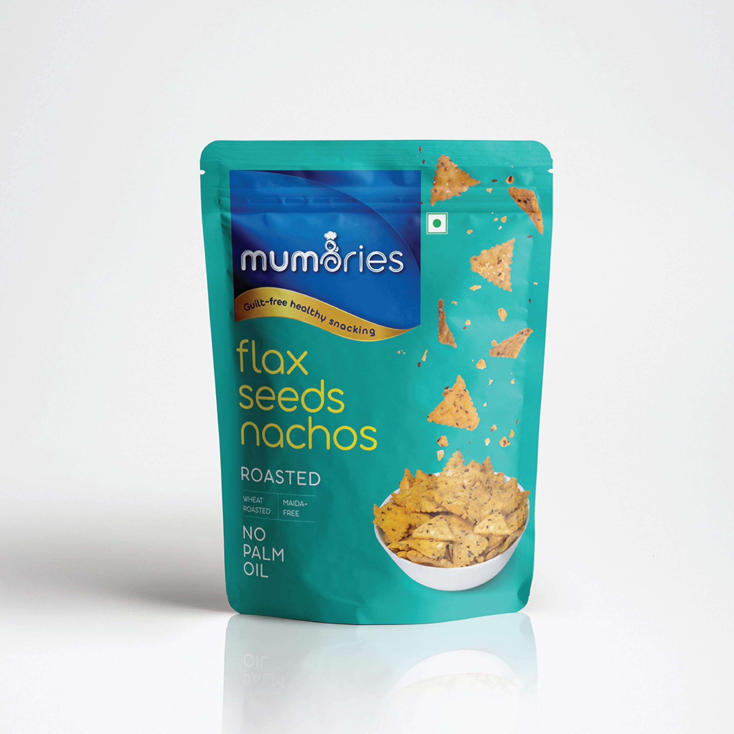 - MUMORIES Flax Seeds Nachos 175g – Roasted & Crunchy | Omega-3 Rich | Maida-Free | No Palm Oil | Baked Not Fried | Healthy Diet Snack | For Snacking, Lunchbox & Gifting