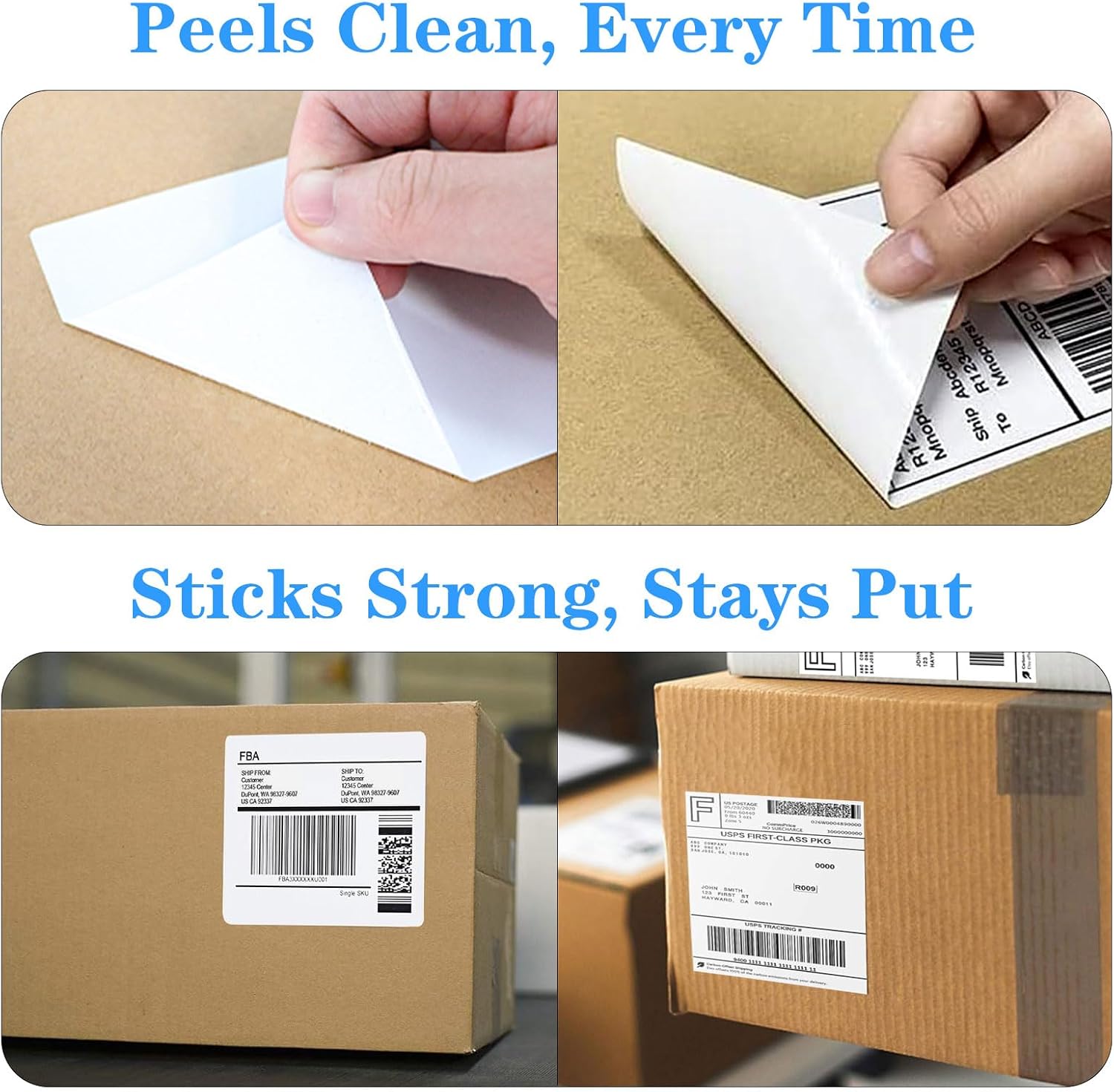 4" x 4" Direct Thermal Labels, 1 Roll (500 Labels) White Shipping Paper, Strong Adhesive, Compatible with Most Direct Thermal Label Printers