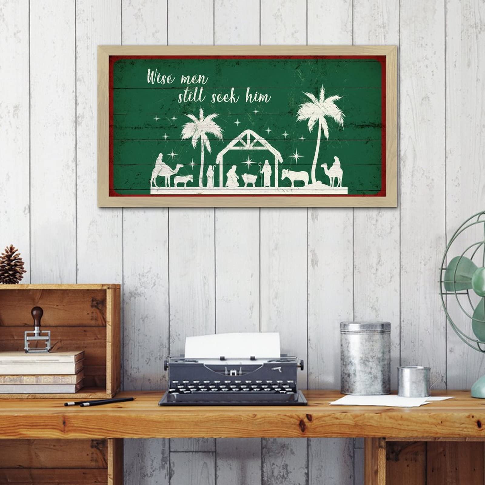 Panneau décoration murale rustique de Noël pour cheminée moderne - 8