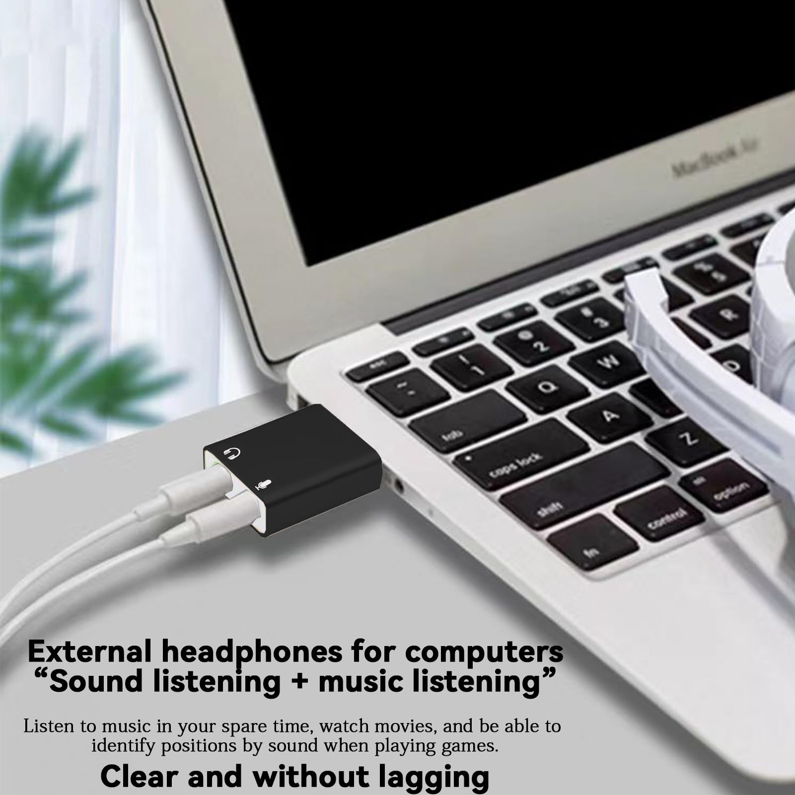 Adaptador de Sonido USB a Jack de 3,5 mm, Tarjeta de Sonido Externa Estéreo 3D para Auriculares y Micrófono, Compatible con PS4, PS5, Windows, Mac, Plug & Play, Diseño Compacto y Portátil [AU-MMSA]