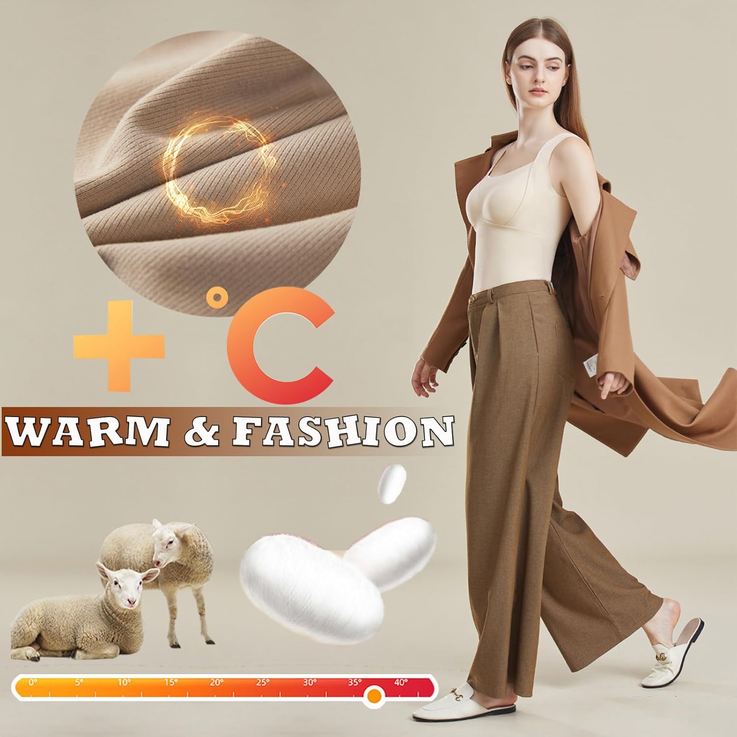 Thickened Warm Tank Top with Shelf Bra, 2 in 1 Womens Thermal Tank,Cashmere Silk Lifting Shelf Bra Tanks - Image 2