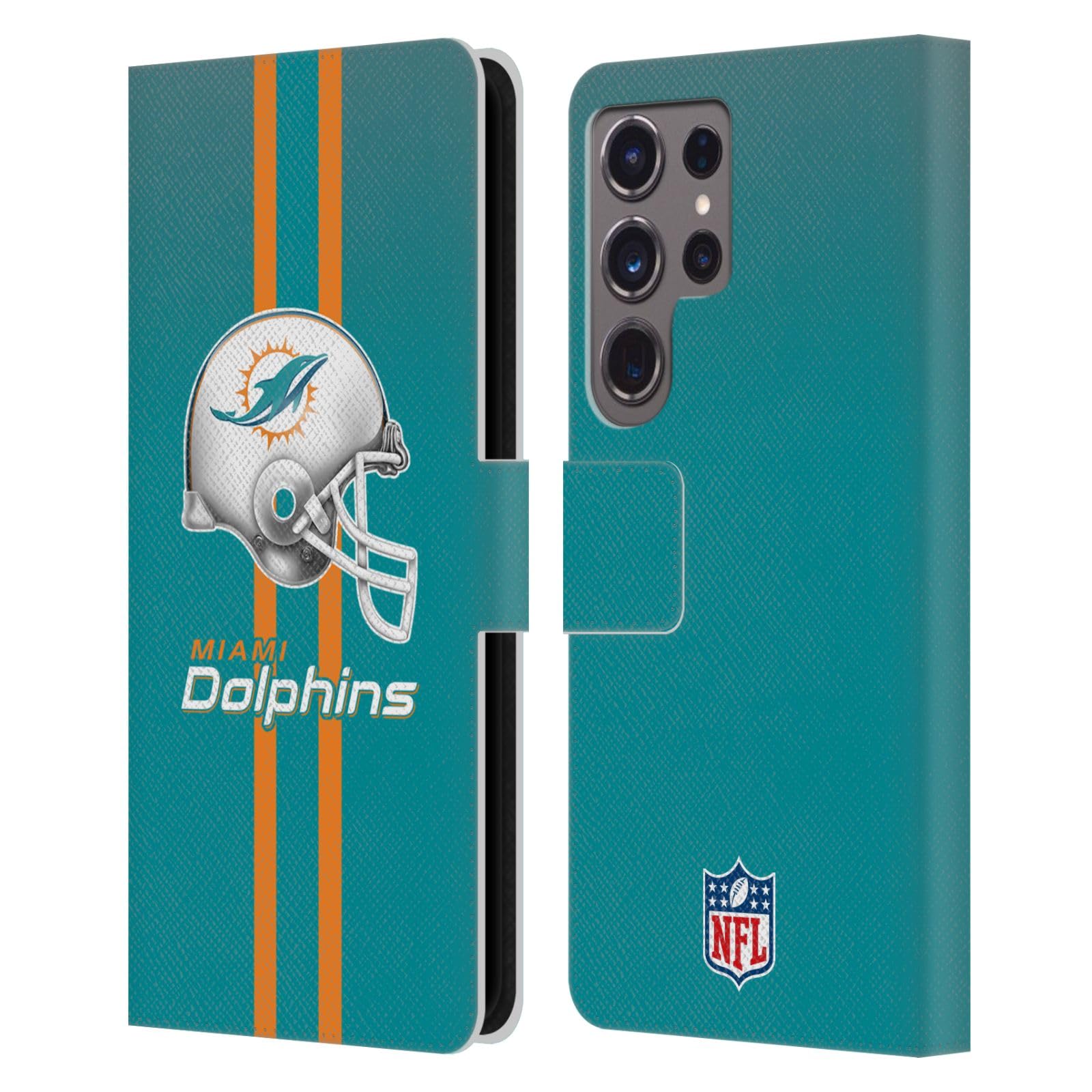 Funda piel Samsung S24 Ultra Miami Dolphins Head Case con acabados premium 7