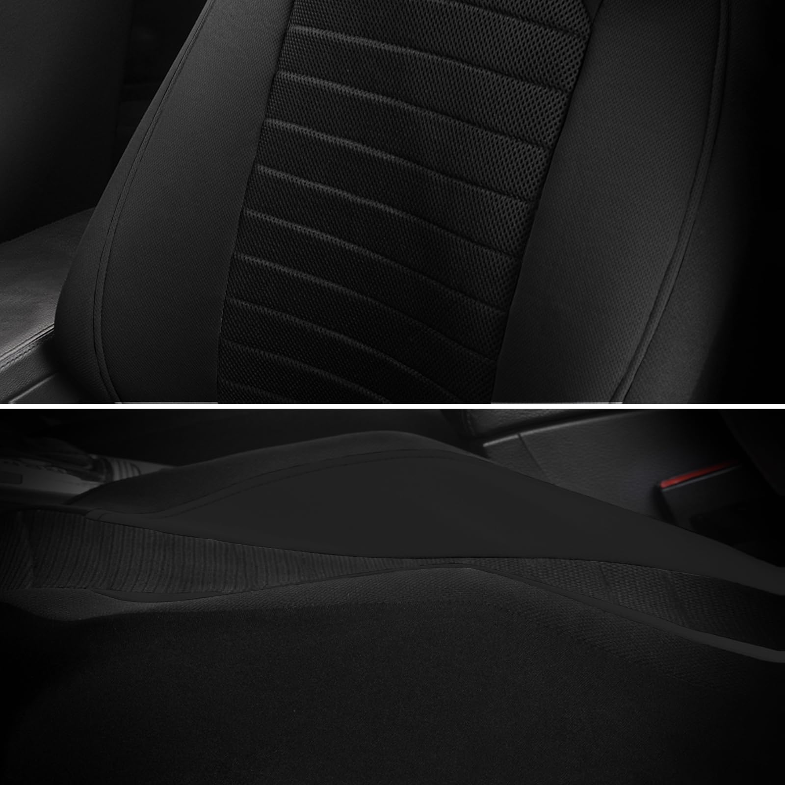 AUTOYOUTH Coprisedili Auto Anteriore Universale per Sedili Auto Schienale Alto Compatibile con Airbag, Nero