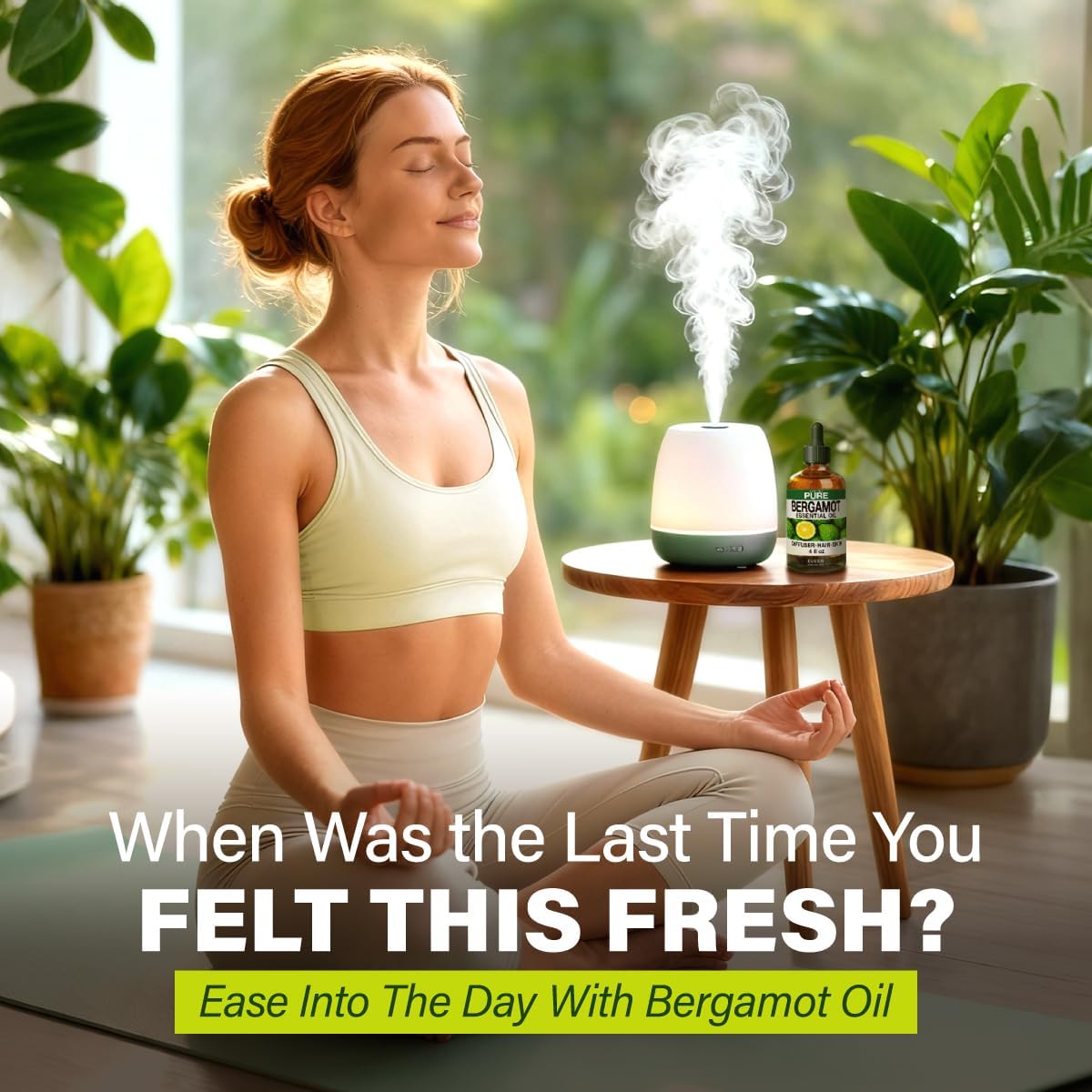 Bergamot Essential Oil for Diffuser & Pappermint Oil for Hair Set - Aromatherapy Grade Essential Oils Set - 2x4 fl oz - Kukka