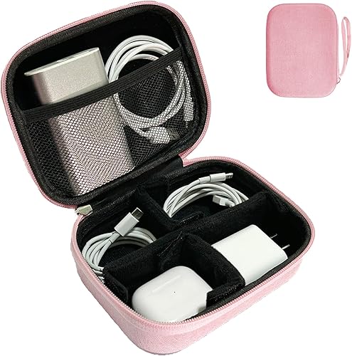 Organizador electrónico de viaje, estuche rígido de viaje pequeño, organizador de cables, bolsa de almacenamiento portátil impermeable para cable,