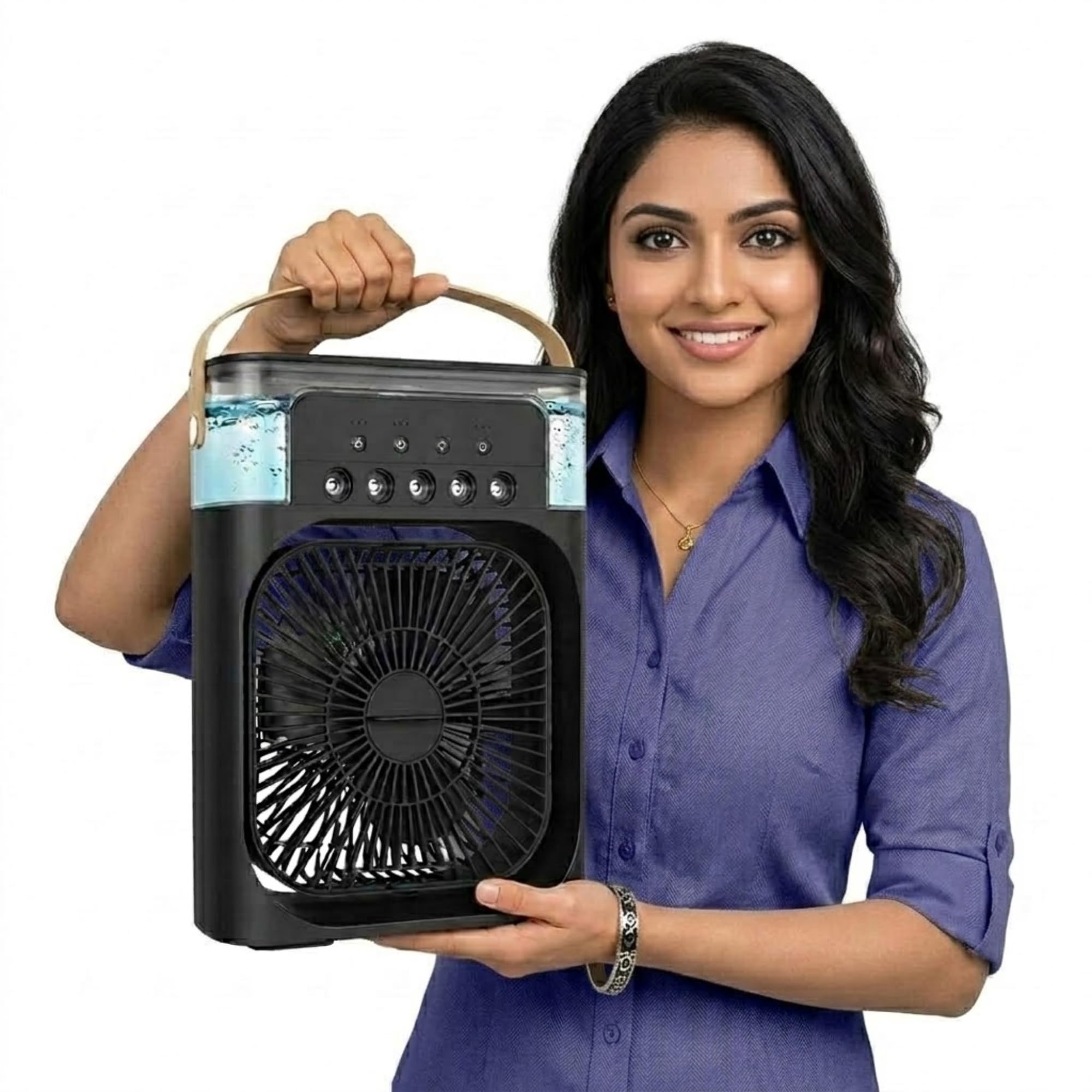 Drumstone (Lifetime Manufacturing Defect Warranty) Portable Air Conditioner Fan. Perfect for shops, offices this USB-powered mini AC is a versatile combination of a desk fan, humidifier_Multicolor-image-36