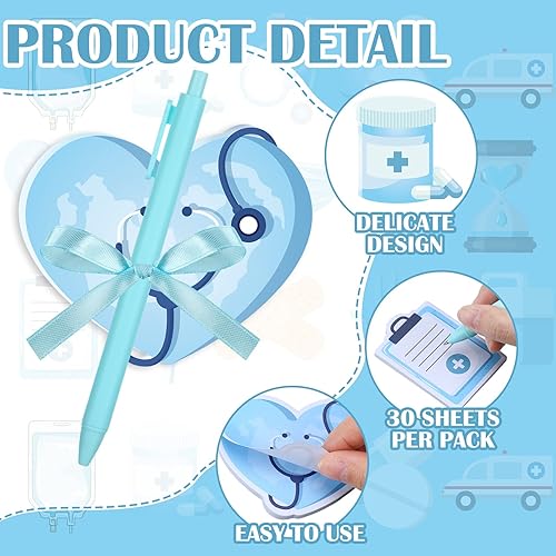 Miniatura 3 de 30 juegos de bloc de notas para enfermera con bolígrafo, mini divertido para enfermeras, regalos para enfermeras, regalos de enfermería, artículos