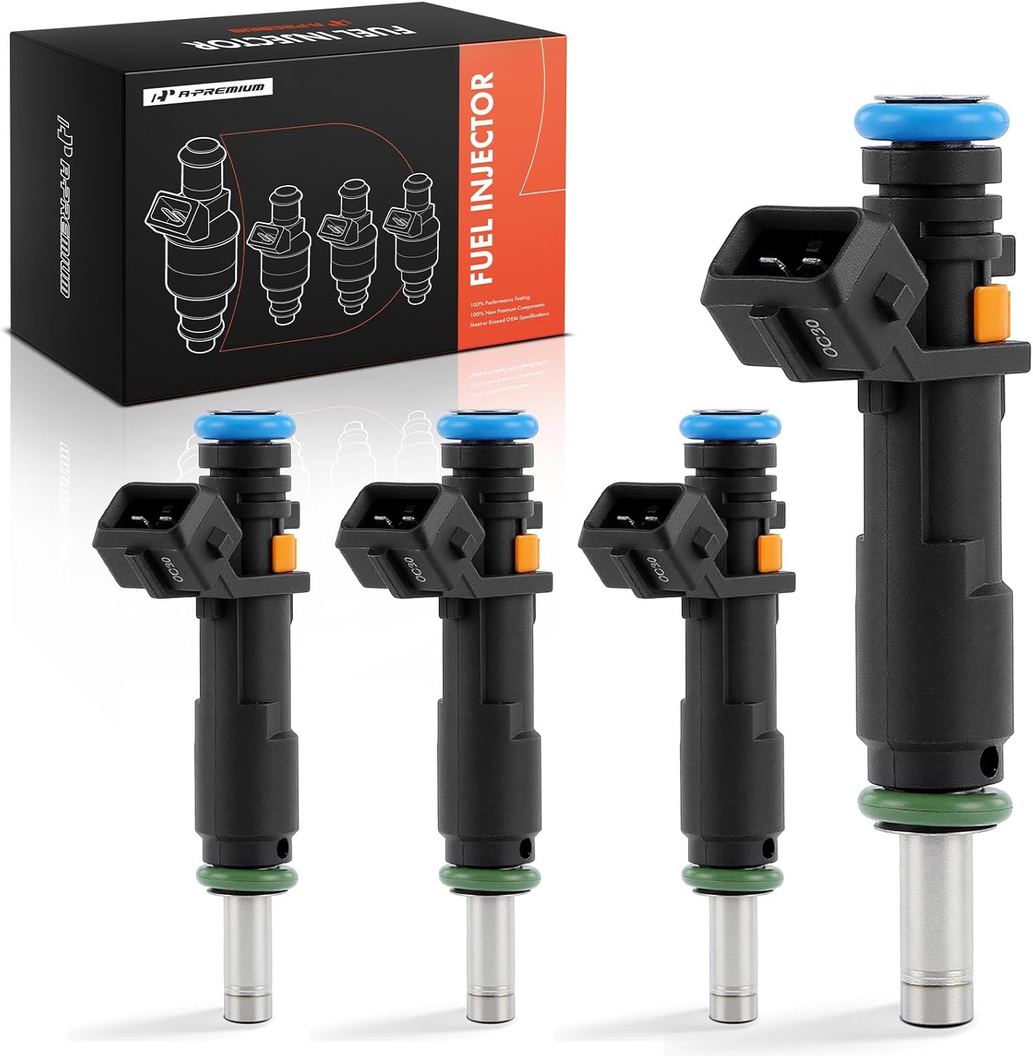 A-Premium Set of 4 Fuel Injectors Compatible with Chevrolet Cruze 2016, Trax 2013-2020, 1.8L, DOHC, Replace# 55353806