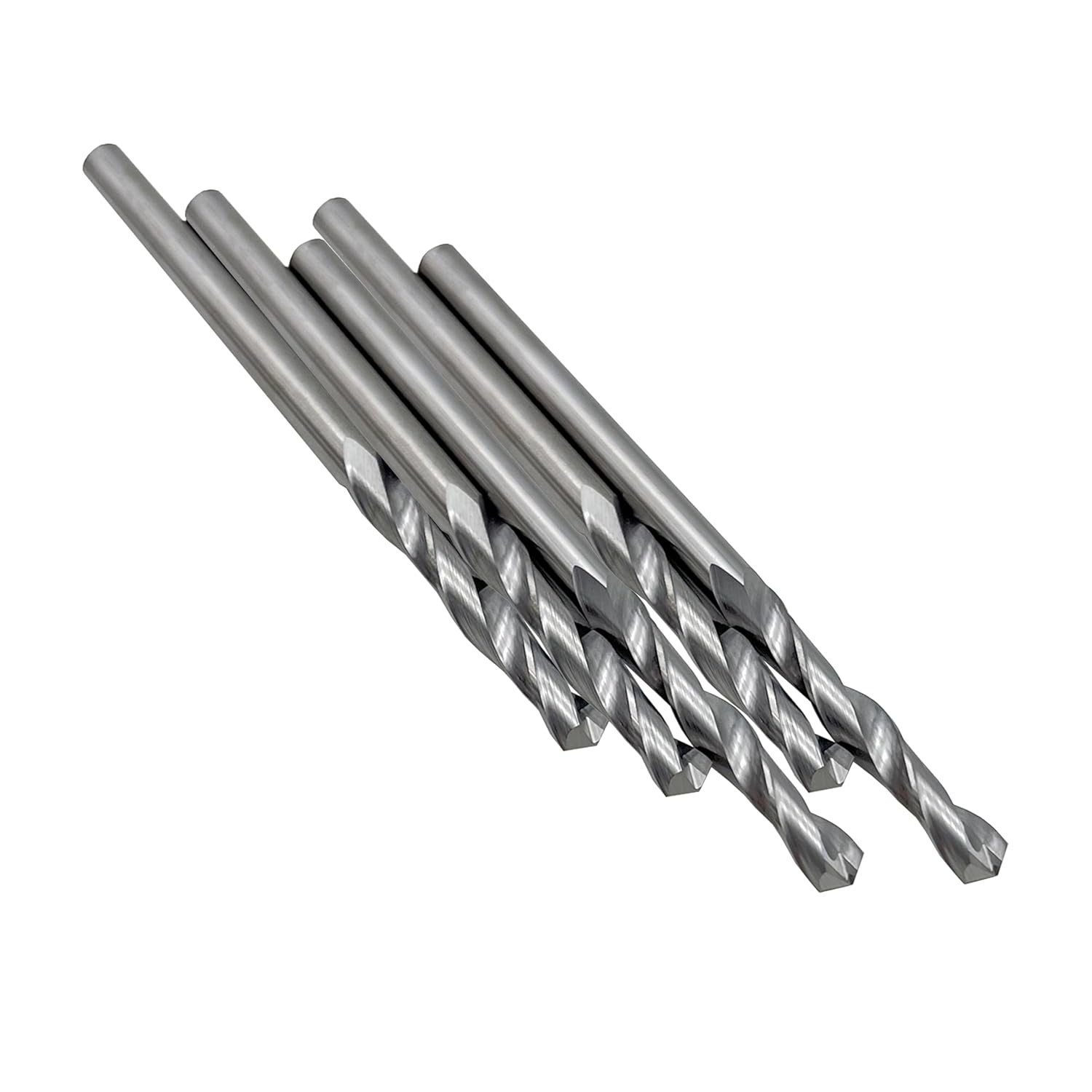 LU&MN Solid Carbide Jobber Drill Bits with Straight Shank and 118° Point Angle, Made from Tungsten Carbide Material - 1/8", 5pcs