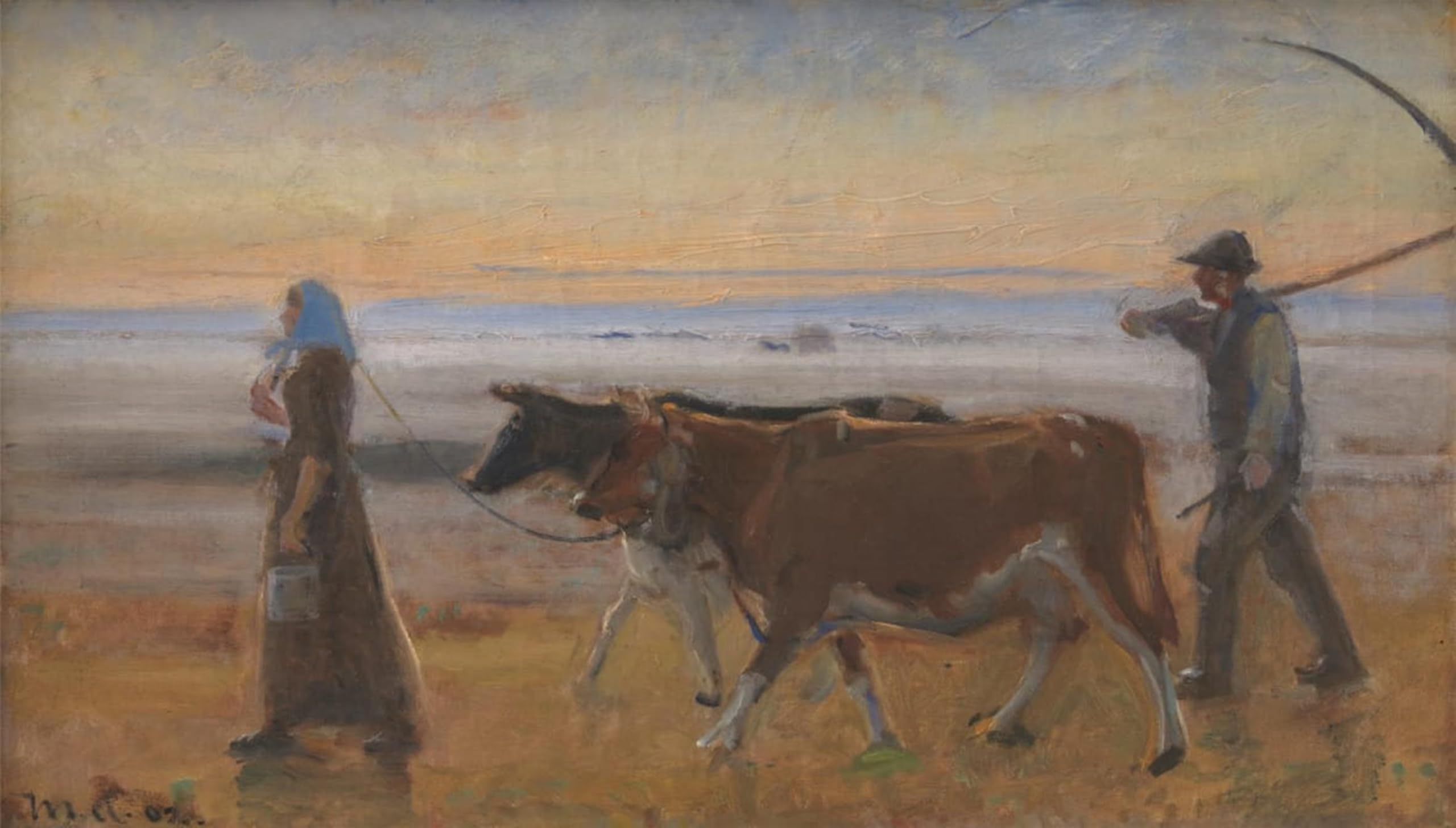 SERENDIPITP Vintage Wall Art Canvas Nordic Poster Canvas Print Picture Animals Being Driven Across the Moor by Michael Ancher Wall Art Poster for Home Decor 60x90cm