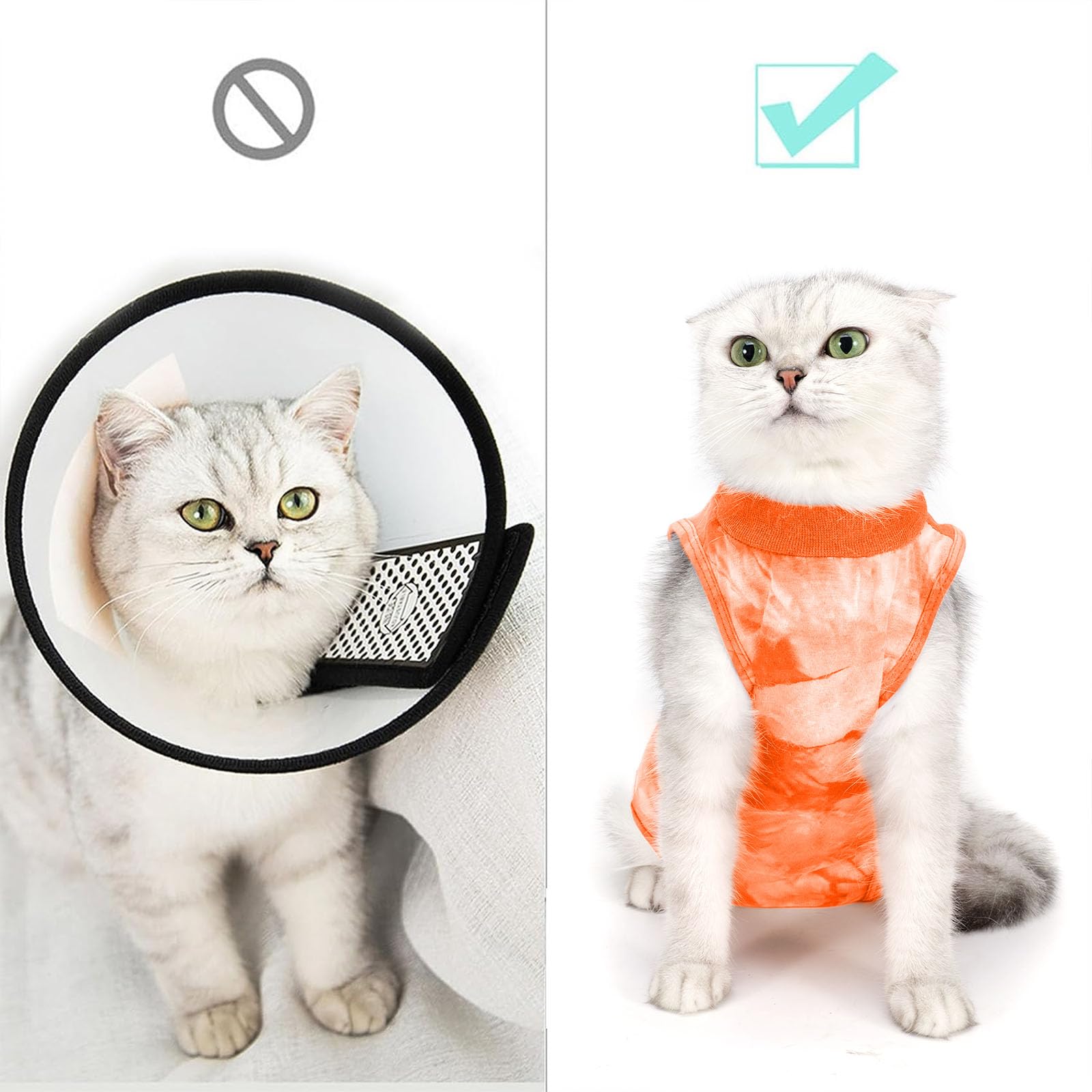 LIANZIMAU Body Post Operatorio Gatto Femmina Tuta Gatto Post Intervento Tutina Gatto Post Operatoria Tuta di Recupero per Gatto Dopo Chirurgia Gattino Sterilizzazione Vestiti per Gatti