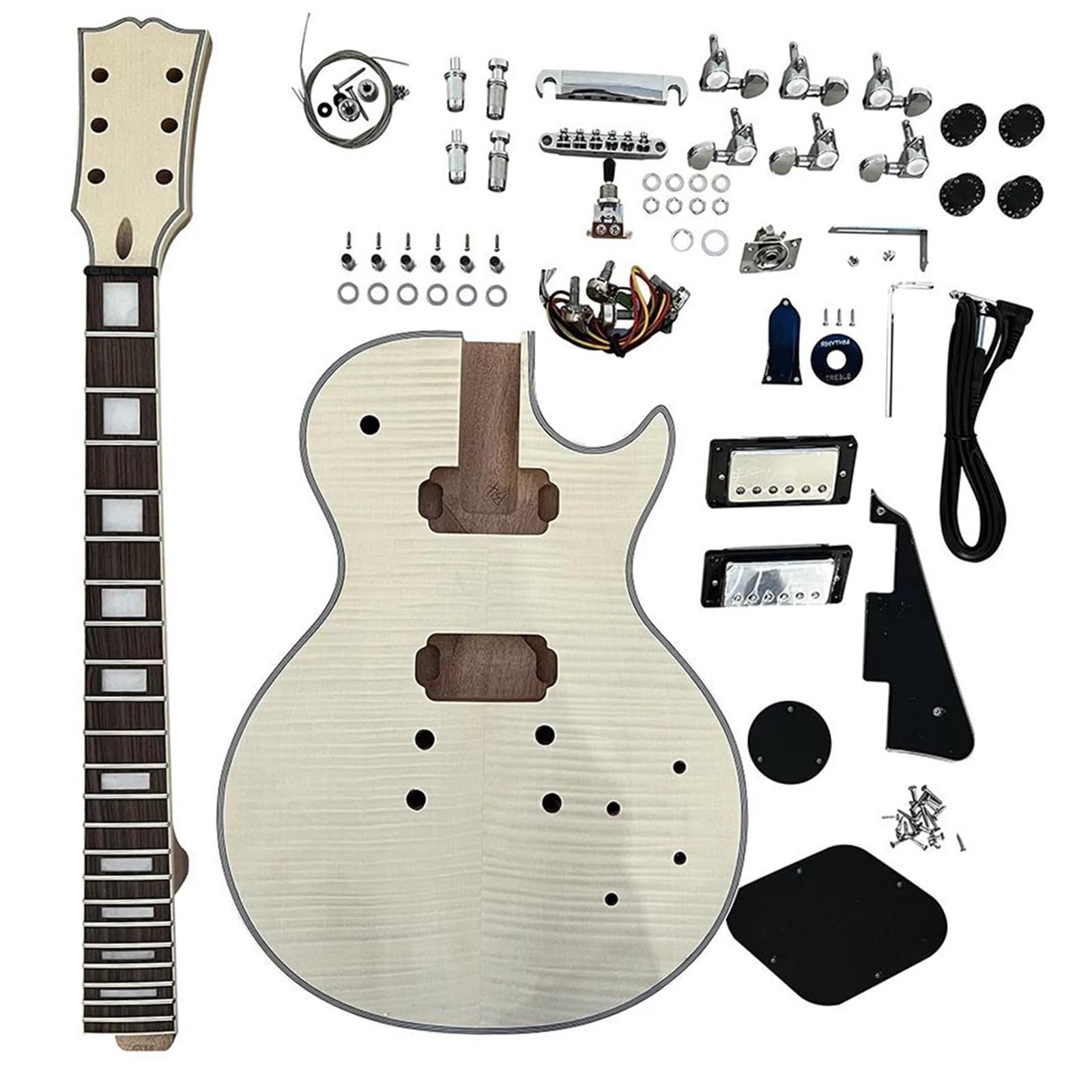 Unfinished Guitar Body DIY Bild Your Own Electric Guitar Kit Unfinished Mahogany Body Neck Maple Fretboard