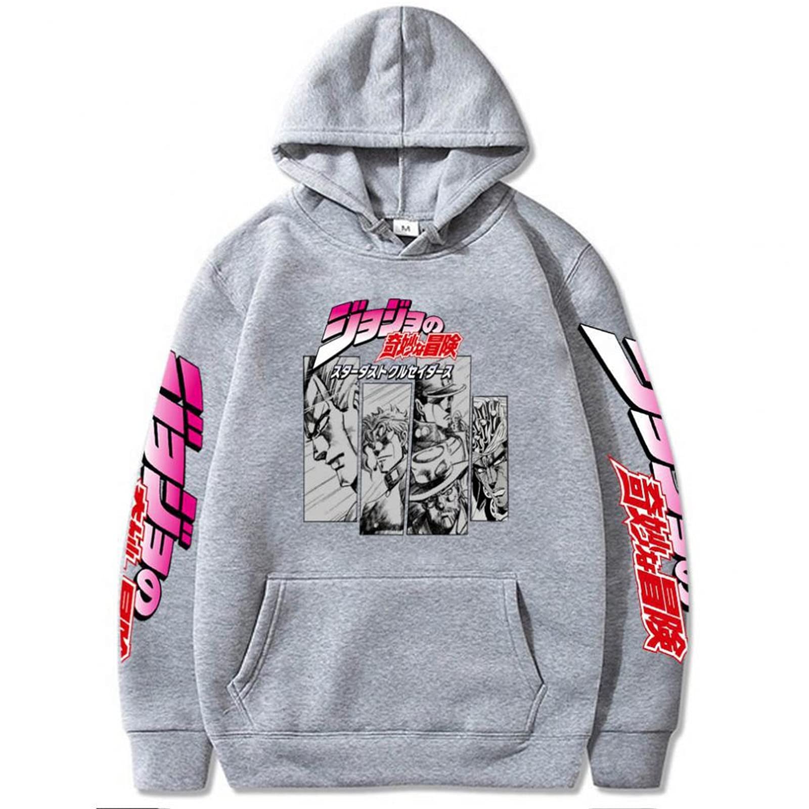Men/Women Hoodies JoJo Bizarre Adventure Hoodies with Pocket Pullover Casual Sweatshirt Gifts for Anime/Manga Fans