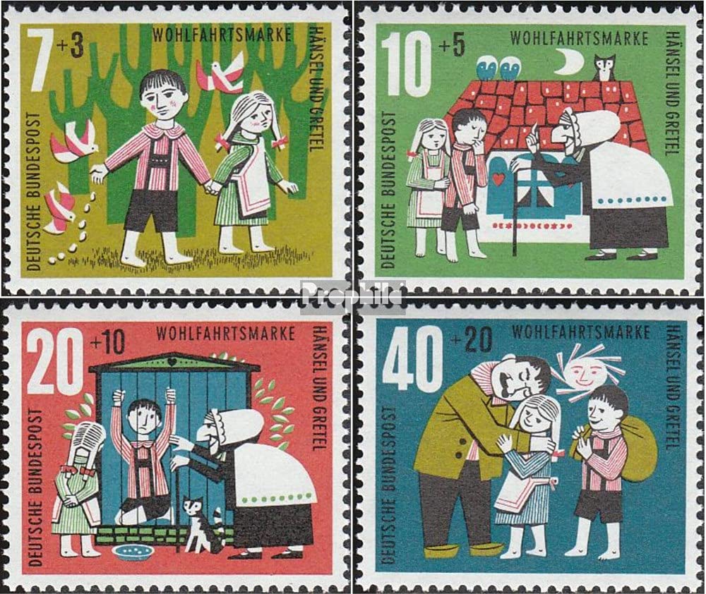 Timbres RFA 1963 – Contes De Grimm (7 Chevreaux) – Série 408-411 – Neuf Avec Gomme Originale MNH