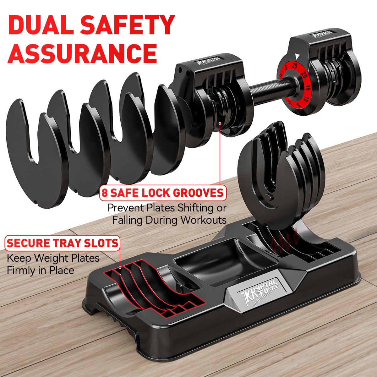 Adjustable Dumbbell Set of 2, 50/100/110lbs Free Weights Dumbbell Set | 5-in-1/10-in-1, Quick-Lock Hand Weights, 25lbs/50lbs Pair, Anti-Slip Texture Handle, Home Gym for Men and Women