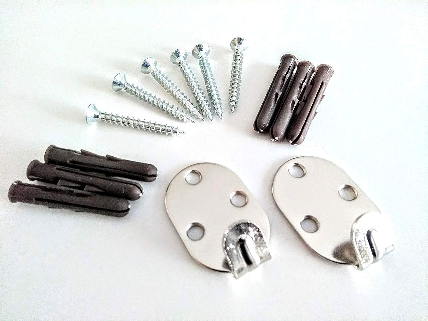 Ikon Picture Hooks 4 Heavy Duty Hooks 3 Hole With Screws And Plugs For Pictures And Mirrors - Nickel Finish