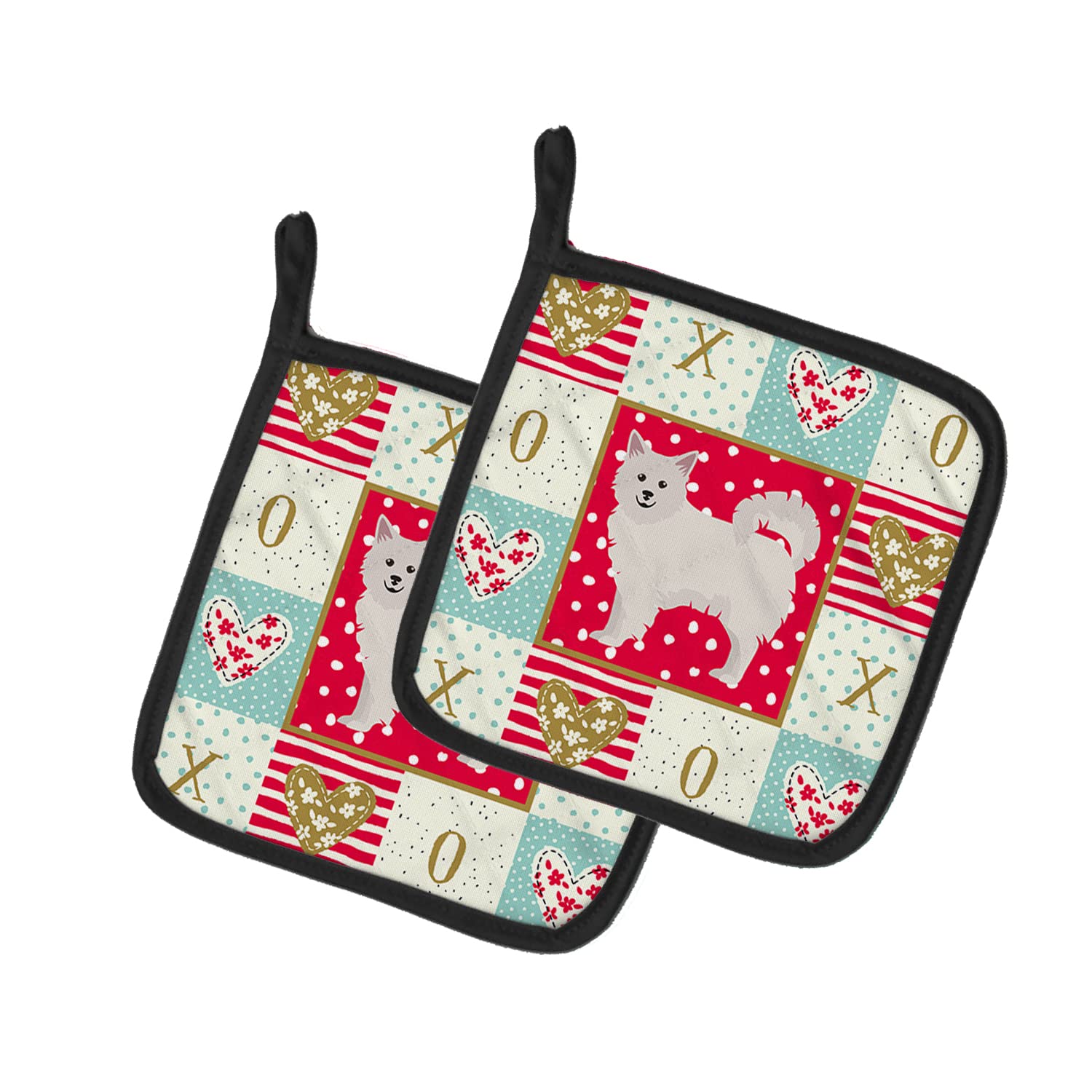 Caroline's Treasures CK5847PTHD Italian Spitz Love Topflappen, 7,5HX7,5W, Mehrfarbig