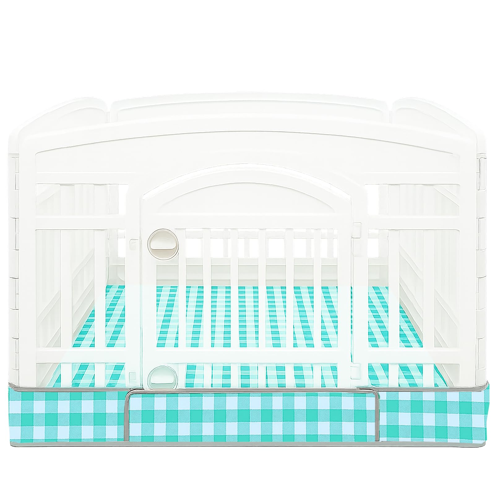Dog Playpen Bottom Pad Fits for 36 Inch 4 Panels Exercise Pet Playpen, Dog Crate Pad Puppy, Hoop and Loop Design (Note: Playpen Not Included). (GreenCheck)