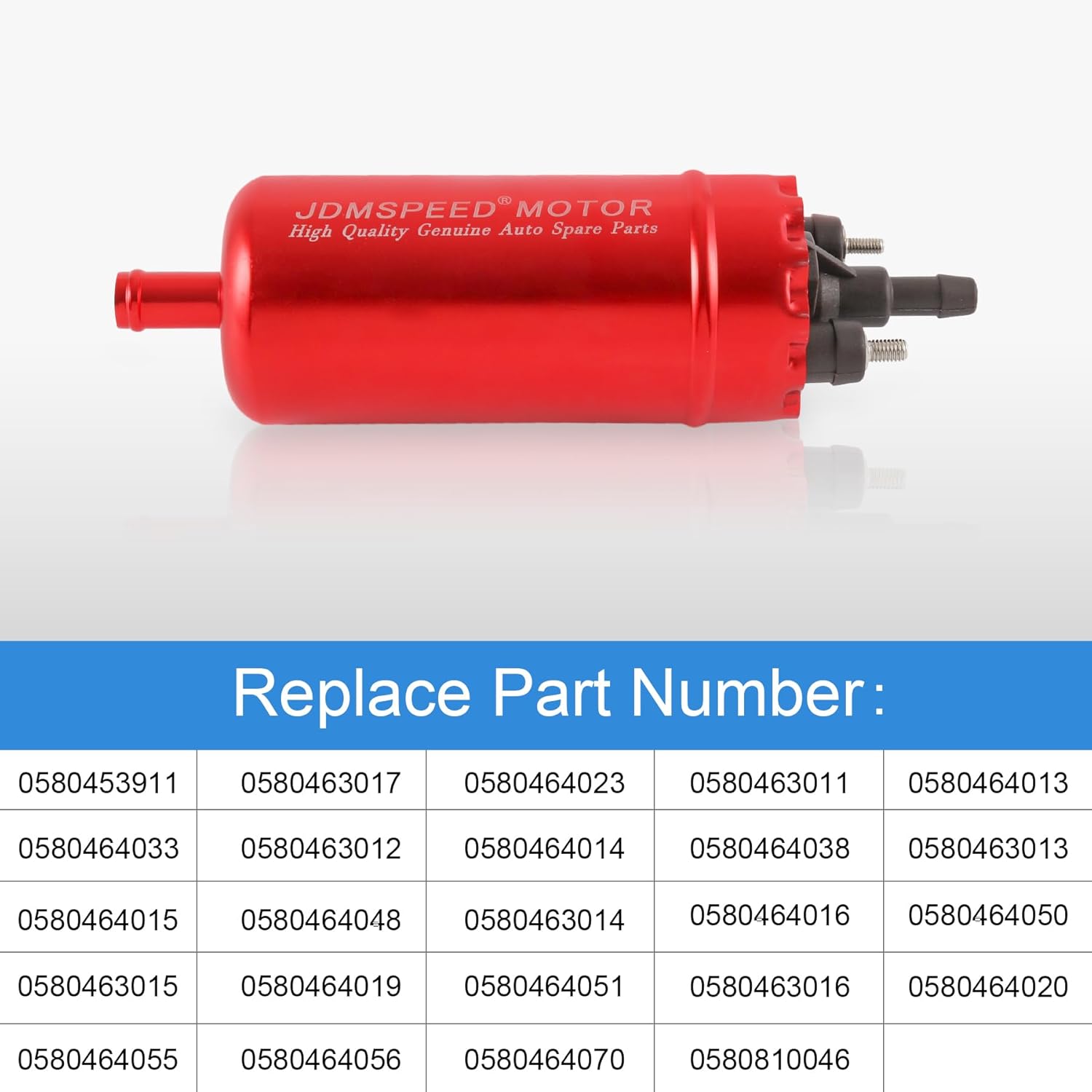 Universal Inline High Pressure Fuel Pump 12V Gasoline Fuel Injection Pump Replacement 0580464070 0580453911 0580463017 0580464023 0580810046 0580464056 0580463016 0580464019 0580464051 0580464038 Red