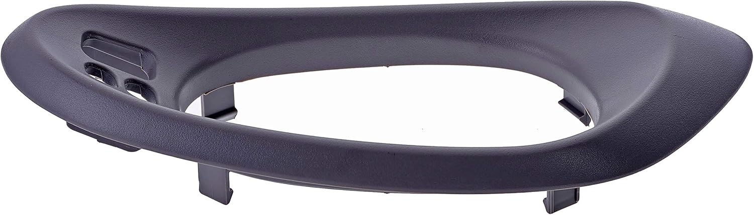 Angled view of the Dorman 90132 interior door handle bezel, showing its contoured shape.
