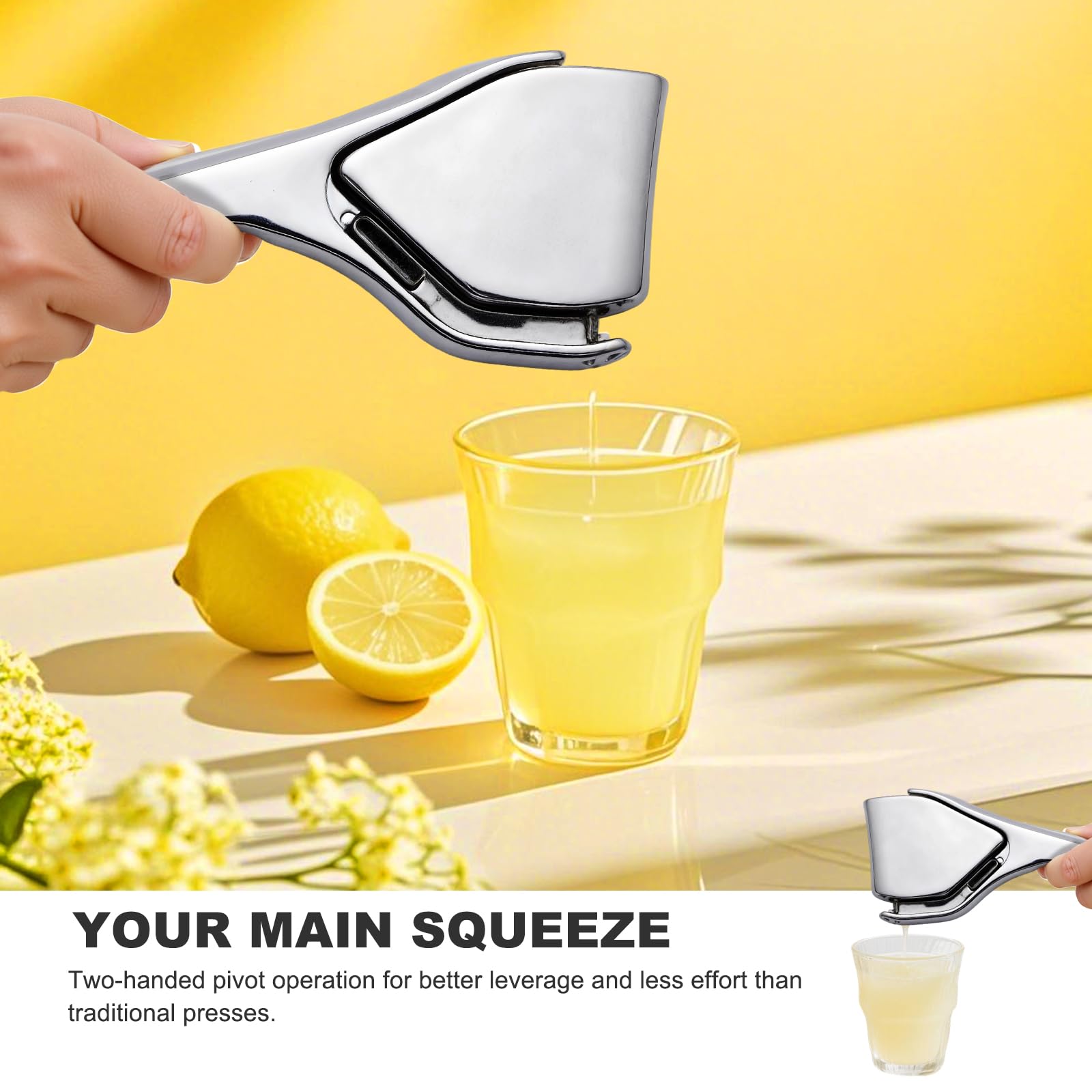 Spremiagrumi - Spremi Limone Premium in Metallo Inossidabile di Alta Qualità, Lavabile in Lavastoviglie, per Limoni e Lime, Lemon Squeezer