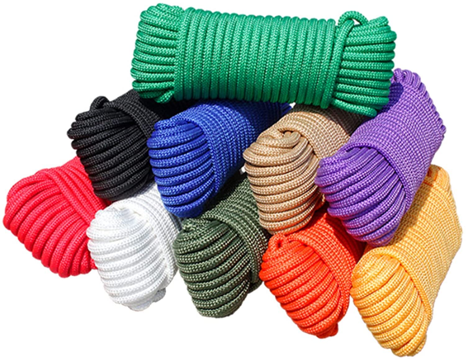 Avtytsda - Asta in corda di nylon per bandiera, in polipropilene, ideale per cravatte, trazioni, salita, nodo multiuso, 8 mm x 20 m