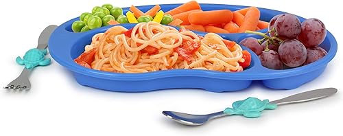 Miniatura 5 de Kids Funwares juego de plato dividido con utensilios para niños, con plato, tenedor y cuchara
