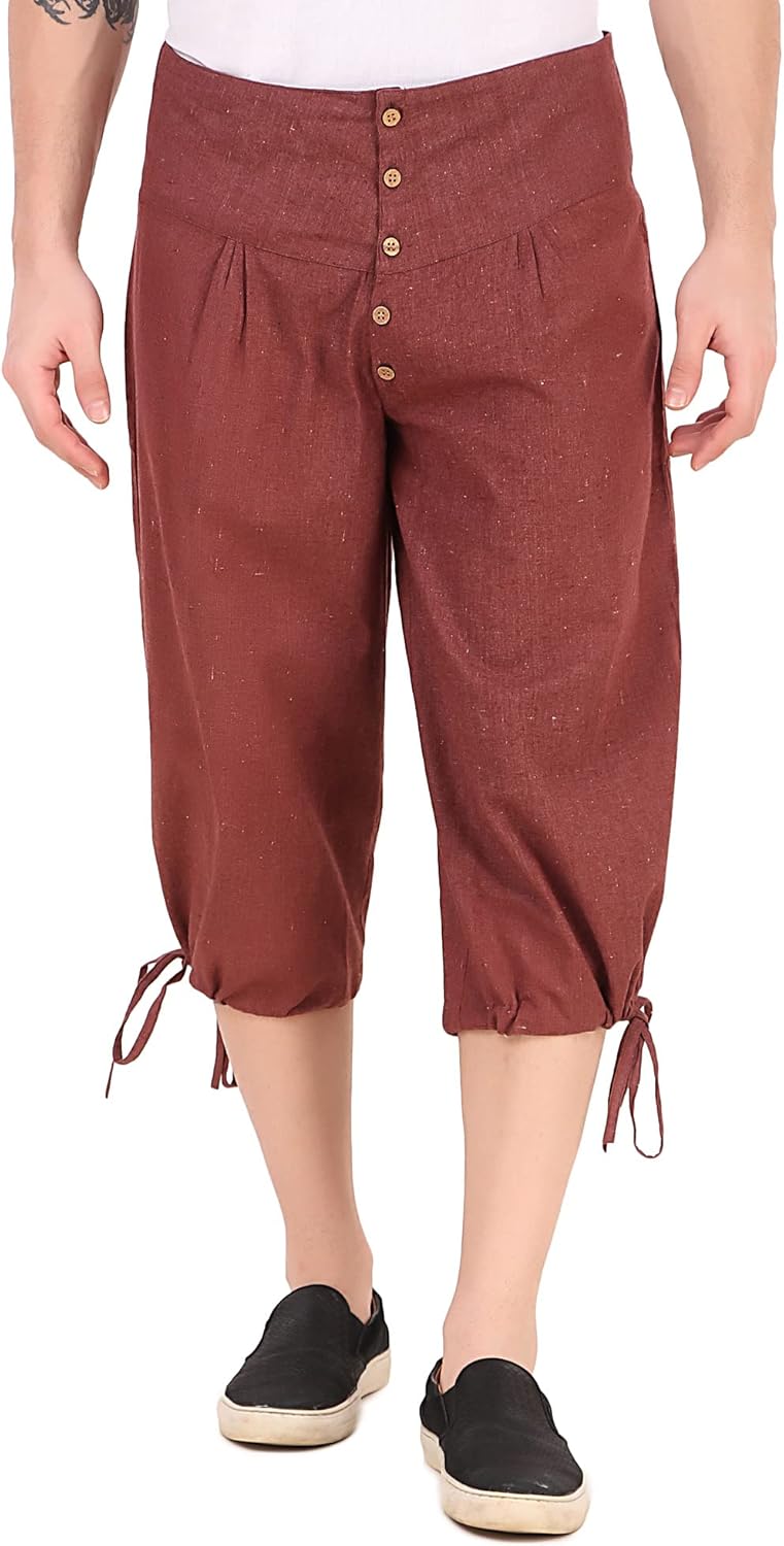 ThePirateDressing Men's Gothic Renaissance Pirate Viking Costume Cosplay Halloween Medieval Pants with Drawstrings