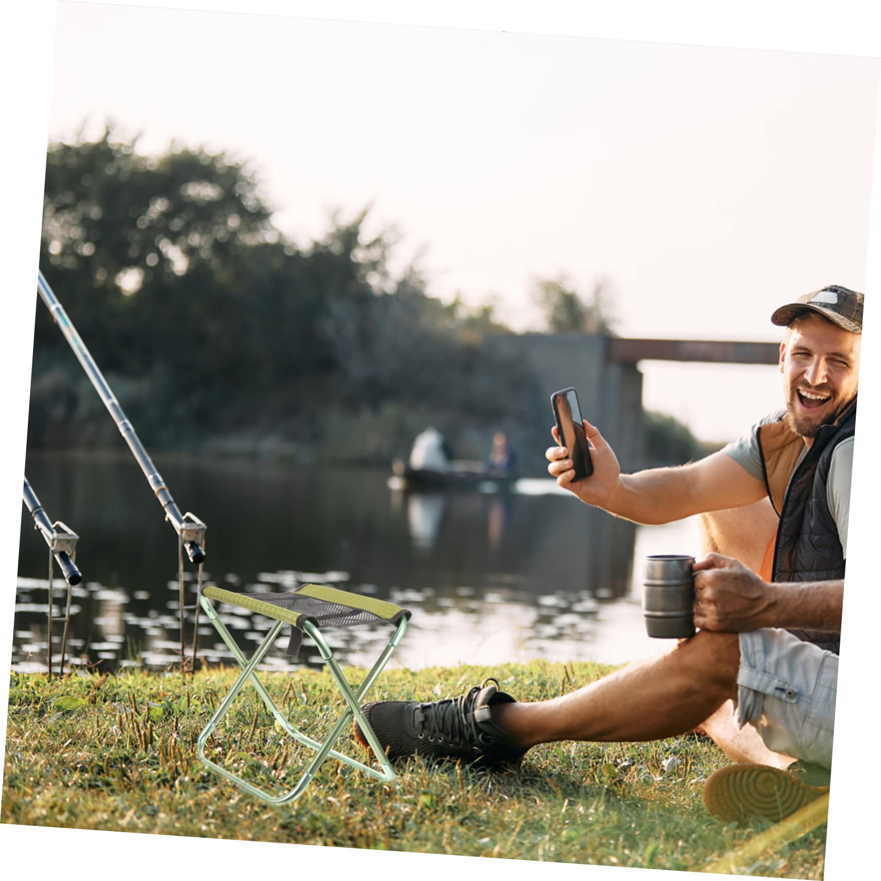 SUPVOX Portable Folding Camp Stool Lightweight Outdoor Chair with High Load Capacity for Camping Fishing Picnics and Sports Events Easy to Carry and Store