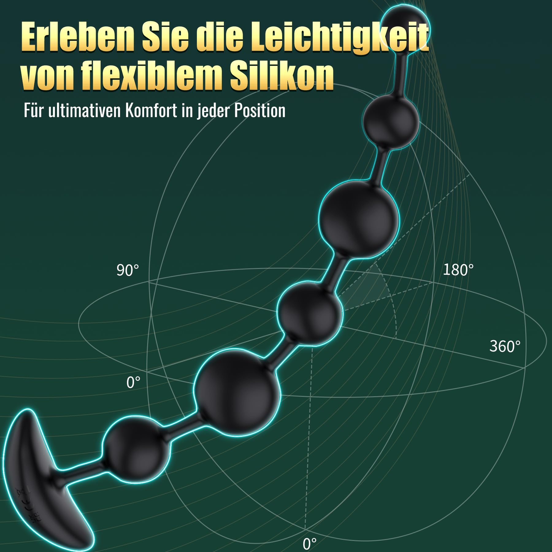 Gode Homme pour Anus avec 6 Perles Anales, Vibromasseur Homme Sex Toys Anals Plug Homme pour Anus Gay, Prostate Stimulant Vibrant avec 10x Vibration, Sextoyse Couple Plaisir Silicone Plug Anal Vibrant