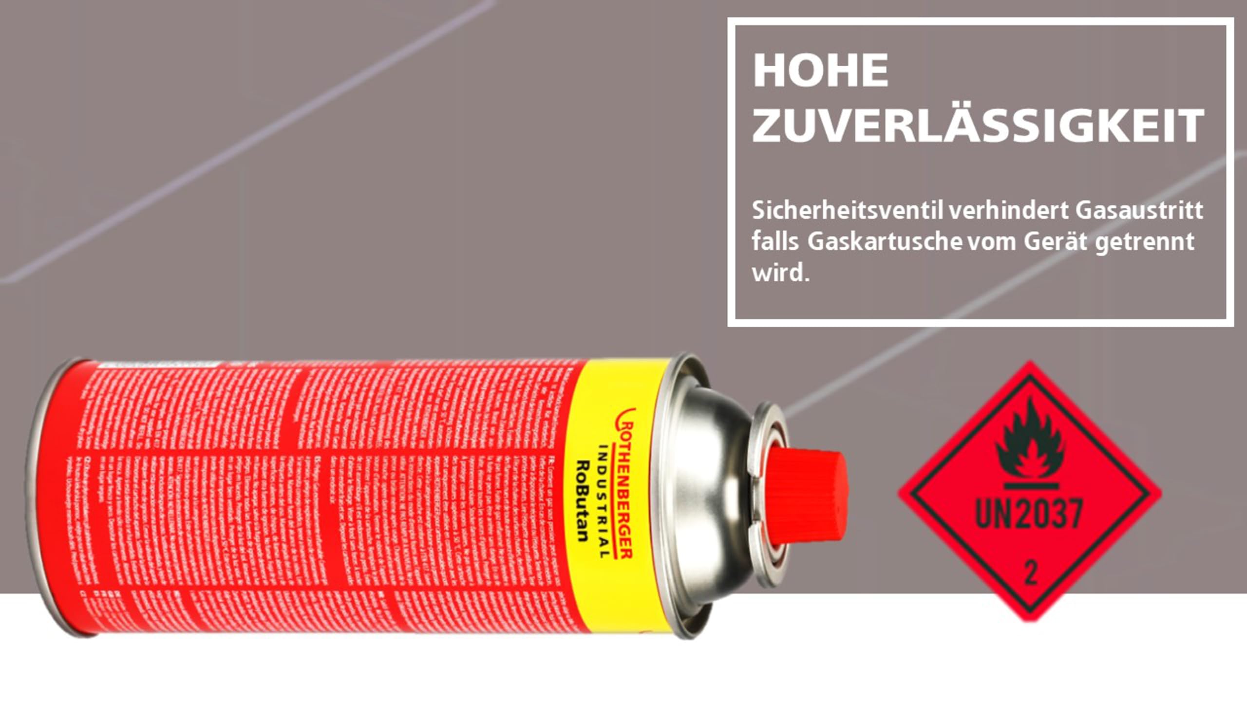ROTHENBERGER Industrial Gaskartusche RoButan 220 g / 393 ml, Bajonett-Verschluss, MSF-1A, Ventilkartusche Gas Outdoor Camping Brenner Unkrautvernichter, 4 Stück, 1500003504-4