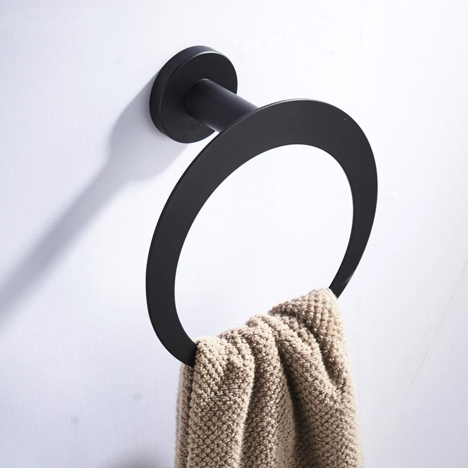 Soporte para anillos de toalla Soporte para anillos de toalla de acero inoxidable 304 Níquel cepillado Toallero decorativo montado en la pared Anillo de toalla redondo Accesorios de baño Safehappy