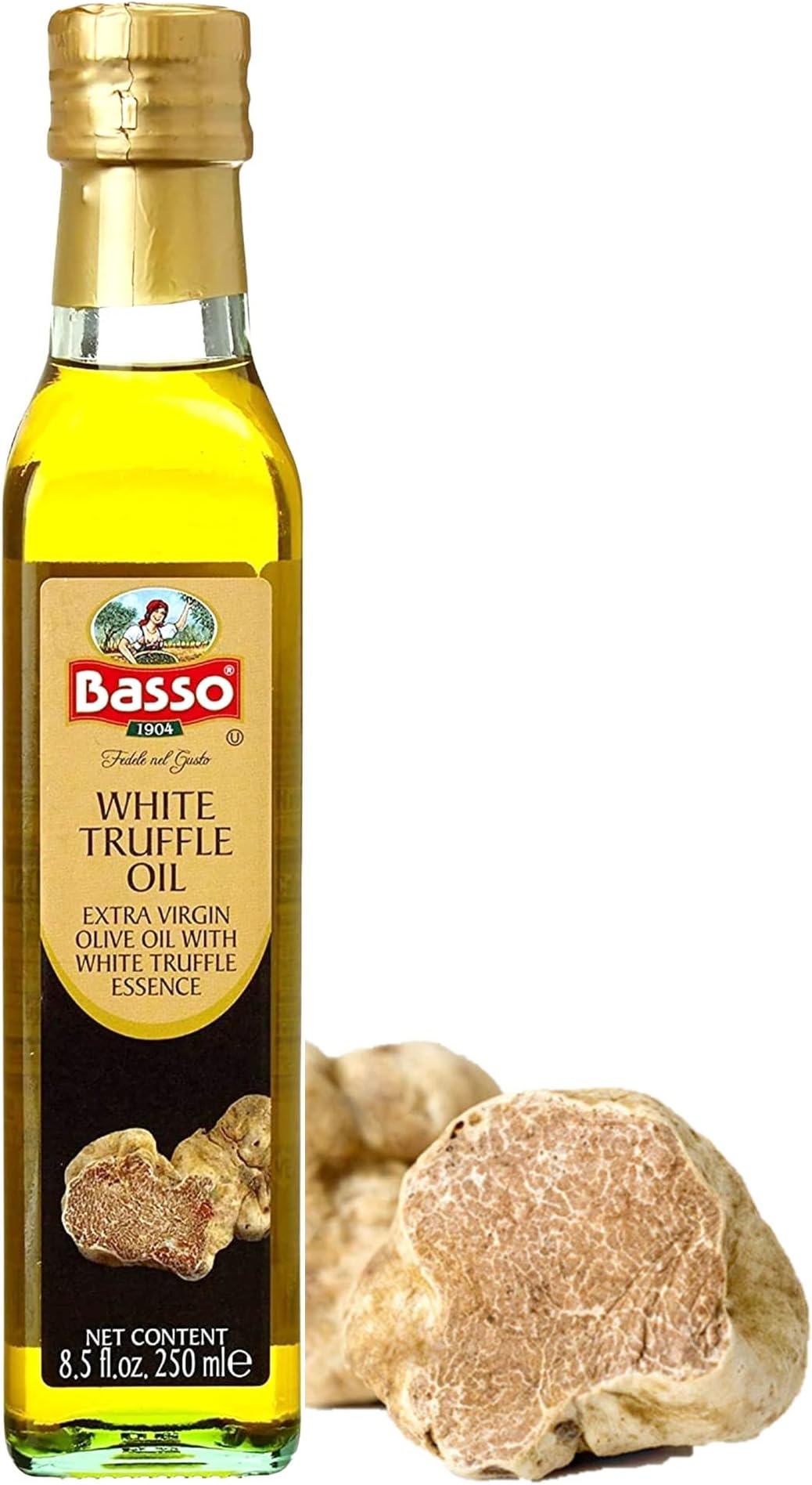 BASSO 1904 - White Infused Truffle Oil, 8.5 fl oz, 250 ml, Premium Quality, High Concentrate
