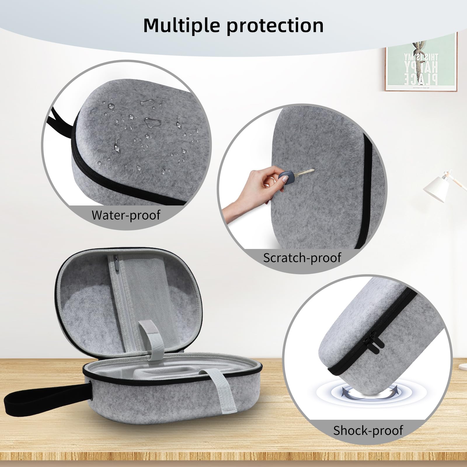 Sac de rangement portable pour Vision Pro 2024 VR AR - Étui de transport de protection pour casque et lunettes - 31 x 21,6 x 10,4 cm - Sac de rangement de voyage résistant aux chocs et