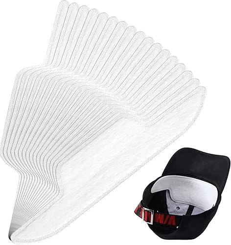 Janmercy 100 unidades de protectores de sudor para sombrero, almohadilla absorbente que evita manchas, bandas protectoras para gorra de béisbol,