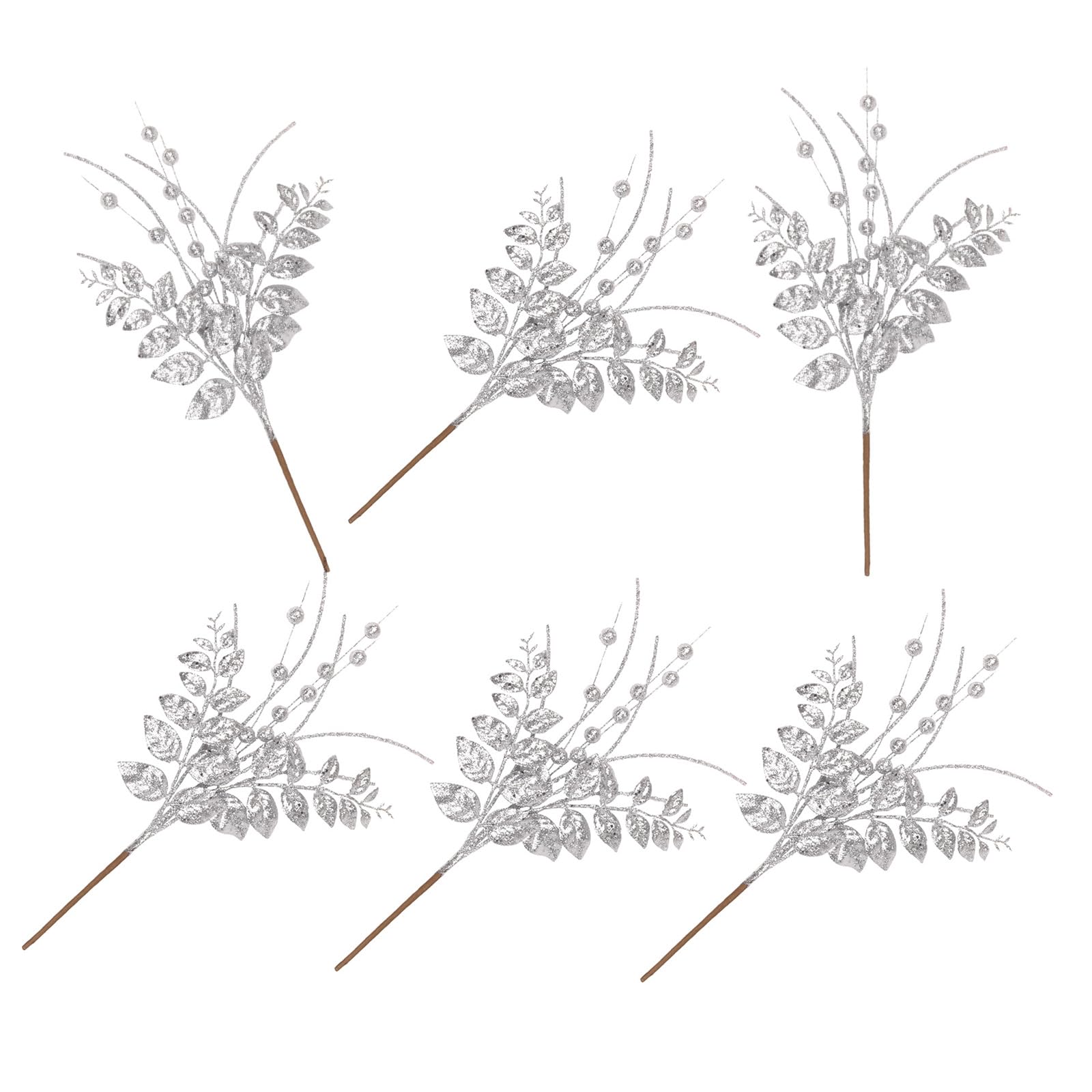 carotoe 6Pcs Luxurious Artificial Berries Branch Imitated Leaves with Berries for Sophisticated Home Embellishment Wedding Decoration Accent