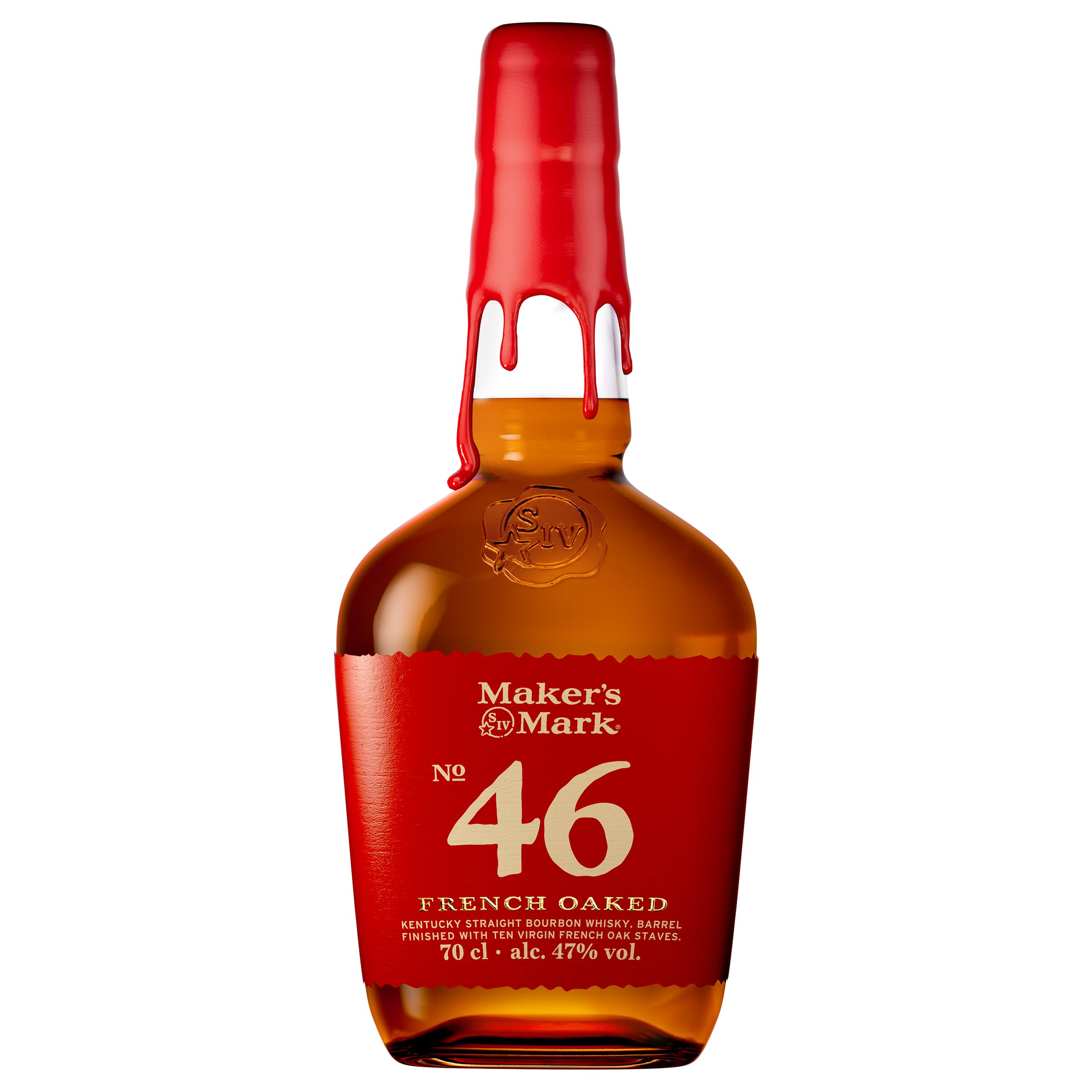 Maker's Mark46 Kentucky Bourbon Whisky - Aged in American Oak Barrels & 10 Seared French Oak Staves - Caramel & Vanilla Notes - Perfect in an Old Fashioned- 70cl