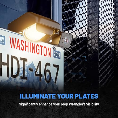 Miniatura 2 de EWAY Cámara de seguridad de marcha atrás para Jeep Wrangler JK JKU 2007-2018 cámaras de visión trasera impermeable fácil montaje con línea de