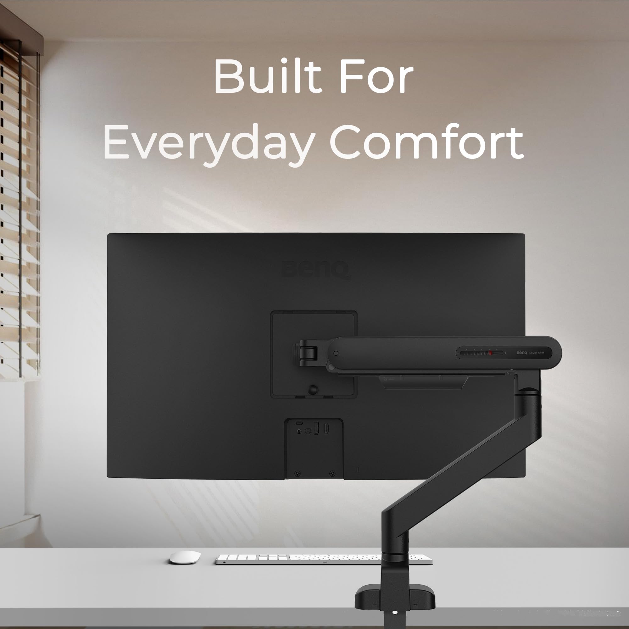 BenQ Ergo Arm BSL01 – Brazo para Monitor, Ajuste Fluido, Soporte de Escritorio Estable, Compatible con VESA (75×75, 100×100), soporta hasta 40" y 11 kg. Grosor de Escritorio 10~50 mm