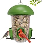 LONA Oiseaux pour l'extérieur Suspension – 3 Compartiments séparés, 3 Ports d'alimentation, dôme imperméable & 3 Voies à suivre, grande capacité pour les cardinaux/finches